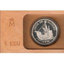 5 ECUS 1996 plata MARINA ESPAÑOLA COCA DE MATARÓ FNMT