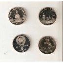 RUSIA 3 monedas diferentes de 5 Rublos 1988 PROOF