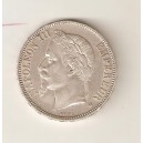 FRANCIA  NAPOLEÓN III 5 frcs. 1868 BB  plata