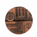 Centenario del Tranvia de Barcelona medalla oficial SPM transportes de Barcelona 1872-1972 BC cobre 48 mm.