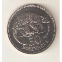 VENEZUELA 50 Bolivares 1975 Armadillo plata