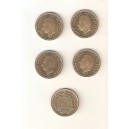 JUAN CARLOS I  colección 5 monedas de 1 pta. 1975