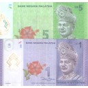 MALASIA Lote 2 billetes