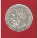 BELGICA 5 frcs. 1870 plata 