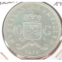 ANTILLAS HOLANDESAS 10 Gulden 1978 plata