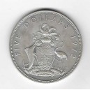 BAHAMAS 5 Dólares 1972 plata
